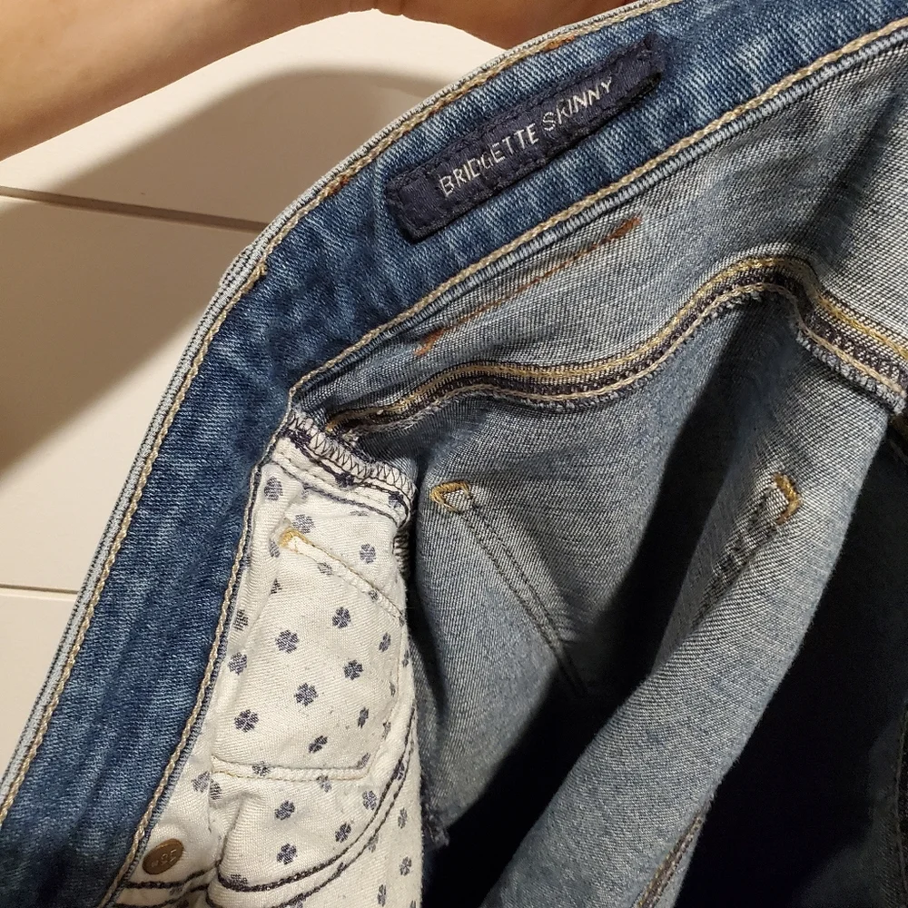 Lucky brand 8 high rise denim distressed jeans stretch pants bridgette skinny - Picture 9 of 15